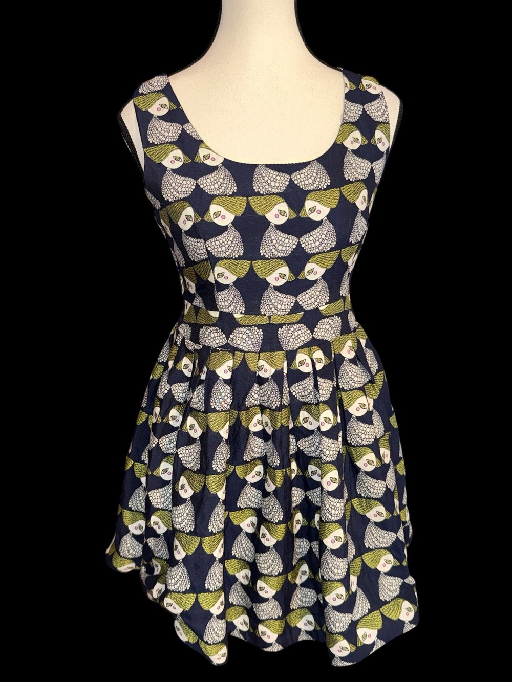 Woman’s Y2K Red Willow sleeveless fit n flare Scandinavian folk art inspired M